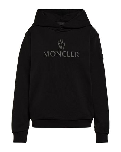 Moncler Hoodie aus Baumwoll-Jersey - Schwarz