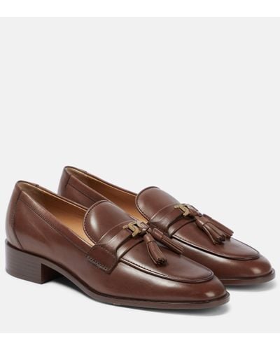 Tod's Tassel-trimmed Leather Loafers - Brown