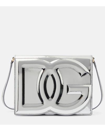 Dolce & Gabbana Bolso cruzado DG de piel metalizada - Metálico
