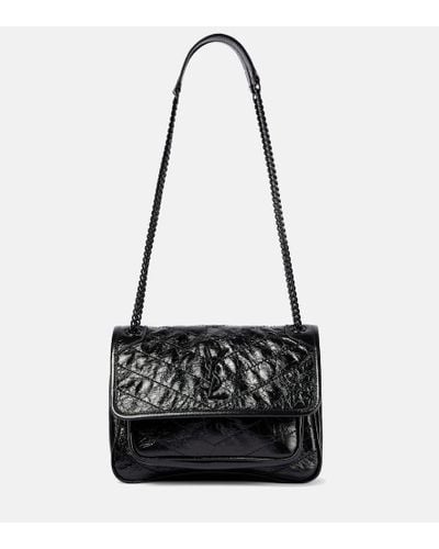 Saint Laurent Niki Baby Leather Shoulder Bag - Black