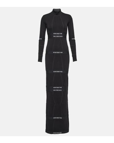 Balenciaga Vestido largo Brief en jersey de algodon - Negro