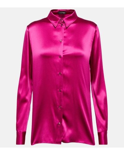 Tom Ford Bluse aus einem Seidengemisch - Pink