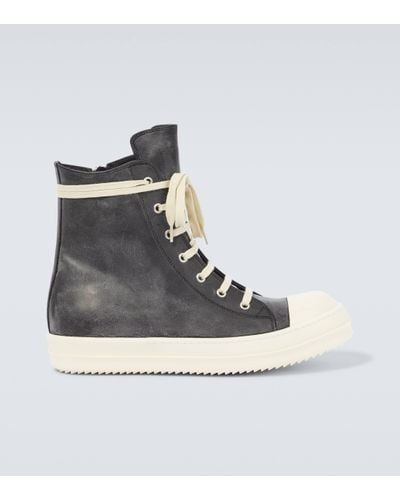 Rick Owens High-top Leather Trainers - Brown