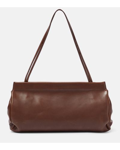 The Row Abby Leather Shoulder Bag - Brown