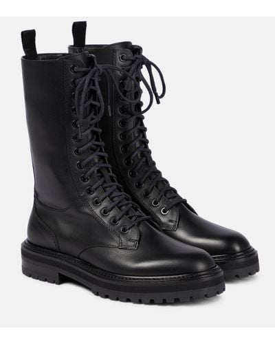 Jimmy Choo Cora Leather Combat Boots - Black