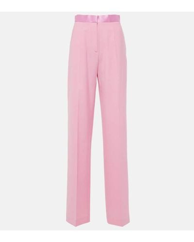 Nensi Dojaka High-rise Satin Straight Pants - Pink