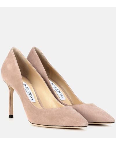 Jimmy Choo Romy 85 Suede Court Shoes - Natural
