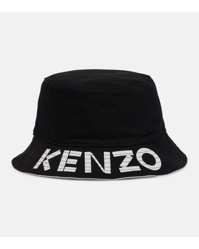 KENZO Logo Reversible Cotton Sun Hat - Black