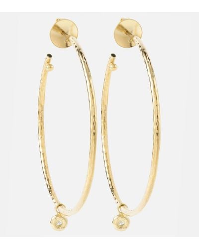Octavia Elizabeth Nesting Gem Medium 18kt Gold Hoop Earrings With Diamonds - Metallic