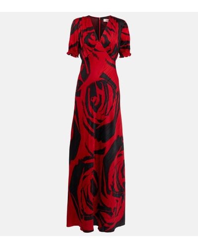 Diane von Furstenberg Walker Floral Maxi Dress - Red