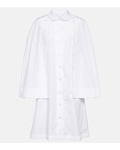 Noir Kei Ninomiya Robe chemise en coton - Blanc