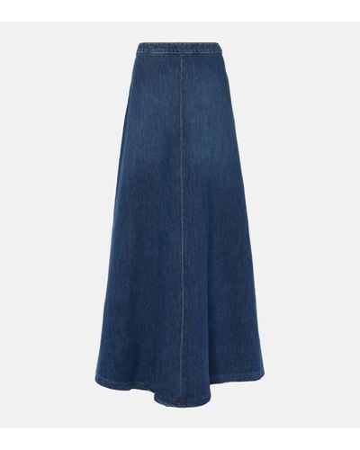 Nili Lotan Astrid Denim Maxi Skirt - Blue