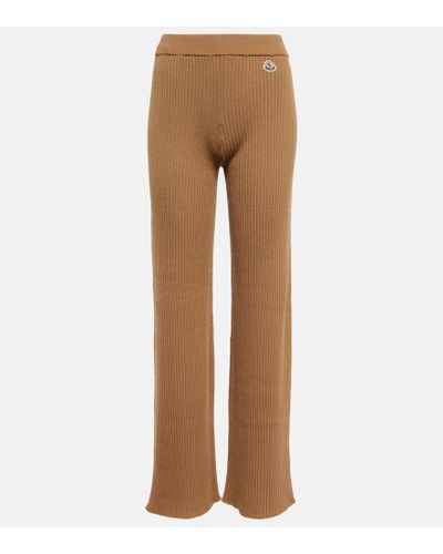 Moncler Pantaloni in misto lana a vita alta - Marrone