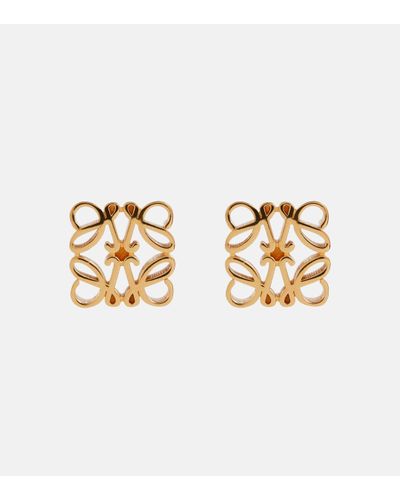 Loewe Anagram Sterling Silver Earrings - Metallic