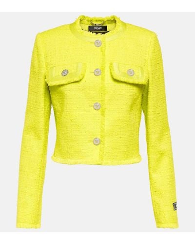Versace Jacke aus Boucle - Gelb