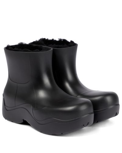 Bottega Veneta Puddle Rubber Ankle Boots - Black