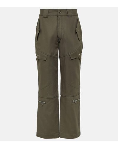 Dion Lee Mid-rise Cotton Twill Cargo Trousers - Green