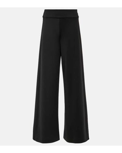 Max Mara Levante High-rise Jersey Wide-leg Pants - Black