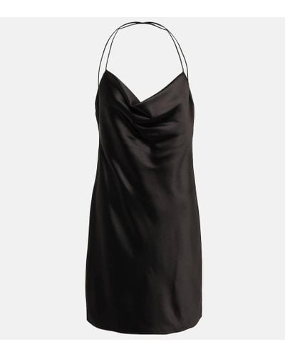 Saint Laurent Cowl-neck Silk Slip Dress - Black