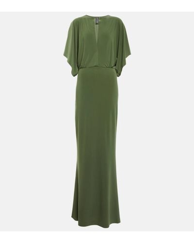 Norma Kamali Obie Fishtail Maxi Dress - Green