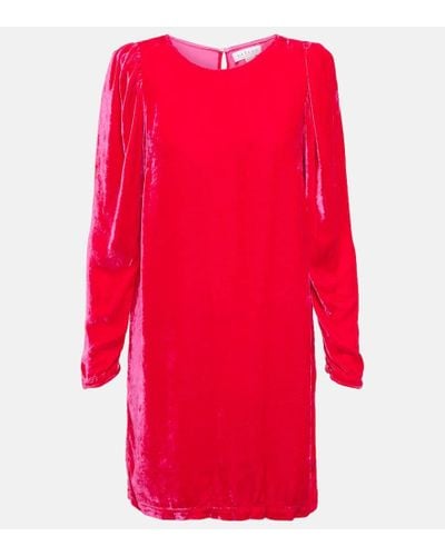 Velvet Minikleid aus Samt - Rot