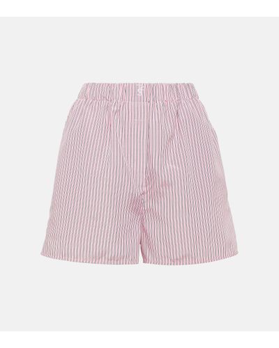 Frankie Shop Lui Striped Crepe Shorts - Pink