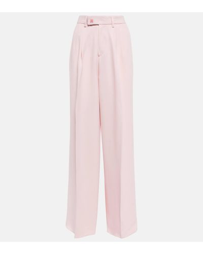 Amiri Pleated High-rise Wide-leg Trousers - Pink