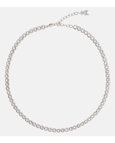 AMINA MUADDI Tennis Crystal-embellished Necklace - Metallic