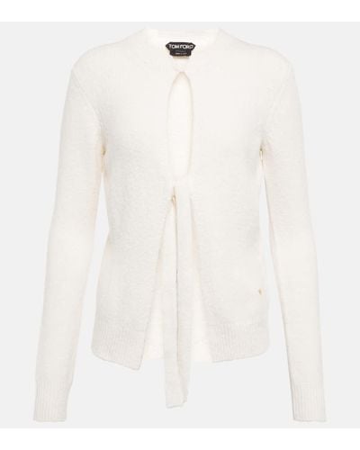 Tom Ford Cotton And Cashmere-blend Cardigan - White
