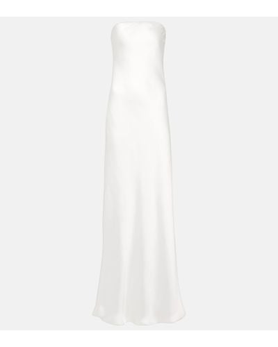 Norma Kamali Crepe Satin Gown - White