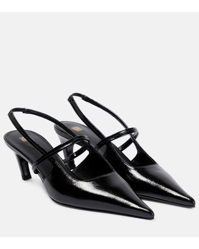 Totême The Sharp Leather Slingback Court Shoes - Black