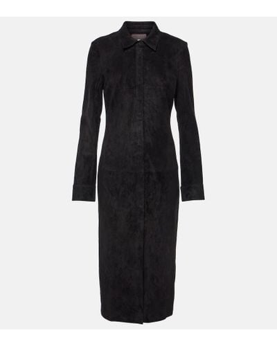 Stouls Cappotto Becky in suede - Nero