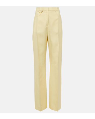 Jacquemus Le Pantalon Sauge High-rise Straight Trousers - Yellow