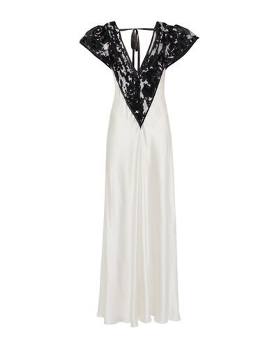 Rodarte Sequined Silk Gown - White
