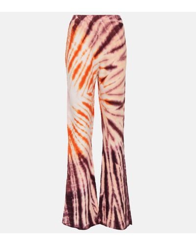 Gabriela Hearst Neal Tie-dye Wool And Cashmere Trousers - Red