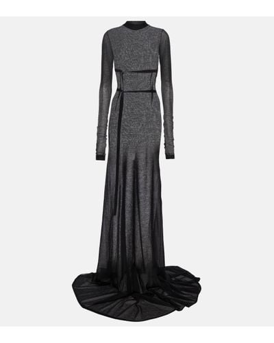Ann Demeulemeester Marique Cotton Voile Gown - Black