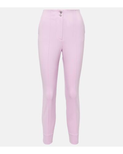 Veronica Beard Kean Cropped High-rise Slim Trousers - Pink