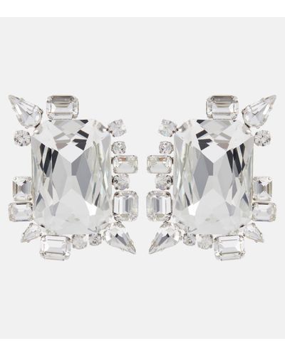 Balmain Crystal-embellished Clip-on Earrings - Metallic