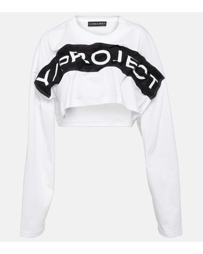 Y. Project Crop top de jersey de algodon con logo - Negro