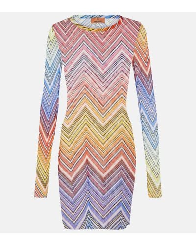 Missoni Vestido corto de tul en zigzag - Multicolor