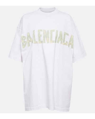 Balenciaga T-shirt Tape Type in jersey di cotone - Bianco