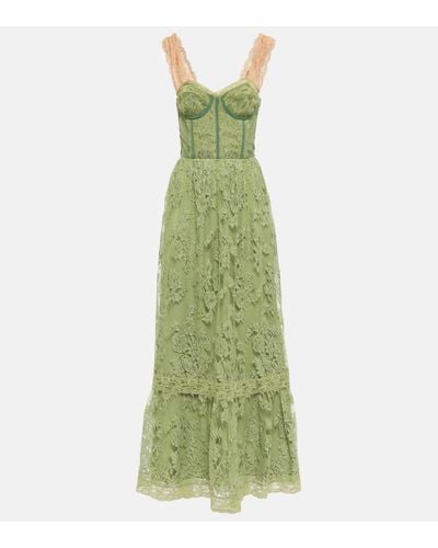 Gucci Vestido de fiesta con encaje floral - Verde