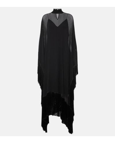 ‎Taller Marmo Mrs Ross Spirito Fringed Silk Kaftan - Black