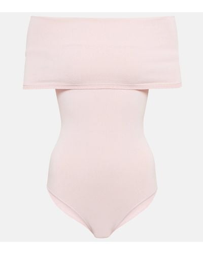 Alaïa Cowl-neck Bodysuit - Pink