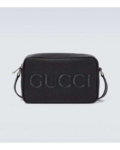 Gucci Messenger Bag Mini aus Leder - Schwarz