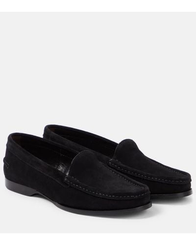 The Row Ruth Suede Loafers - Black
