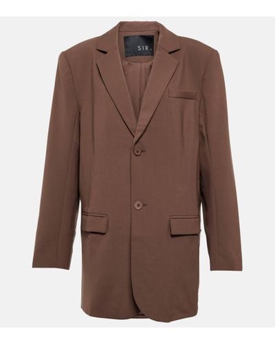 Sir. The Label Single-breasted Wool-blend Blazer - Brown