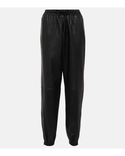 Wardrobe NYC Leather Sweatpants - Black