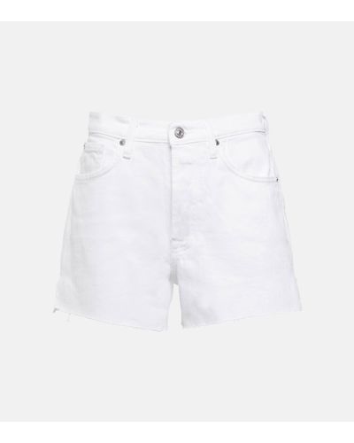 7 For All Mankind High-rise Ruby Denim Shorts - White