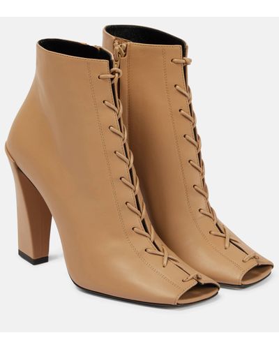 Victoria Beckham Reece Lace-up Leather Ankle Boots - Brown